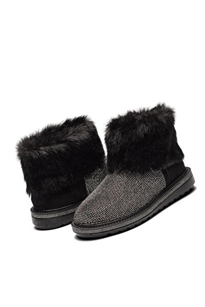 Dedos Kadın Kürklü Taşlı Düz Taban Bot 7000