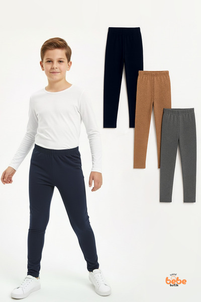 Trend Bebe Butik Colanți elastici pentru băieți, 3 piese, cu interior căptuși...