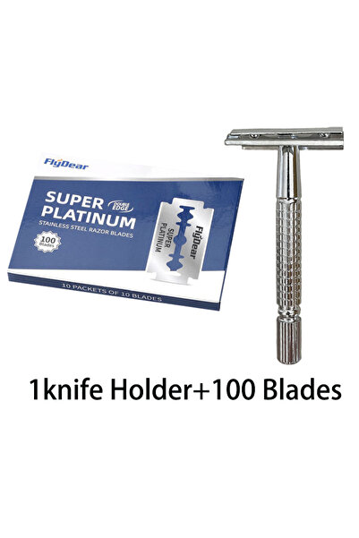 Choice6 1 handle 100 blades Stainless steel double-sided shaver, men's shaver, sharp blade replaceable, old