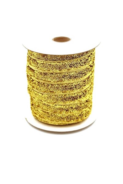 OEM Panglica catifea cu sclipici 10 mm 40 m auriu