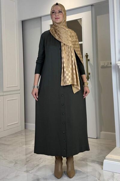 Rabia Şamlı Ferace Knitwear Cardigan Khaki