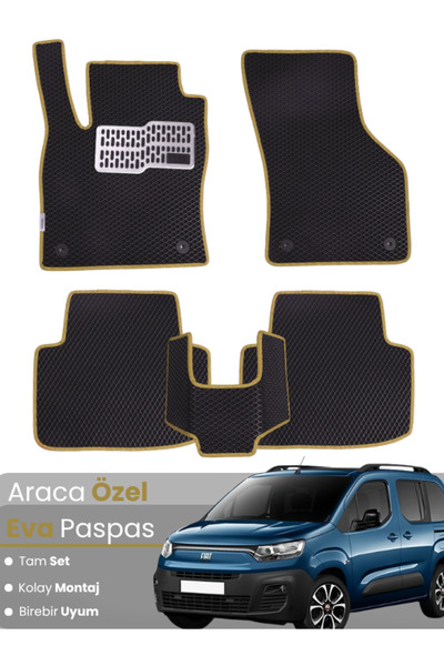 stiloto مجموعة كاملة من دواسات EVA متوافقة مع سيارة فيات دوبلو (2022-2025) - ...