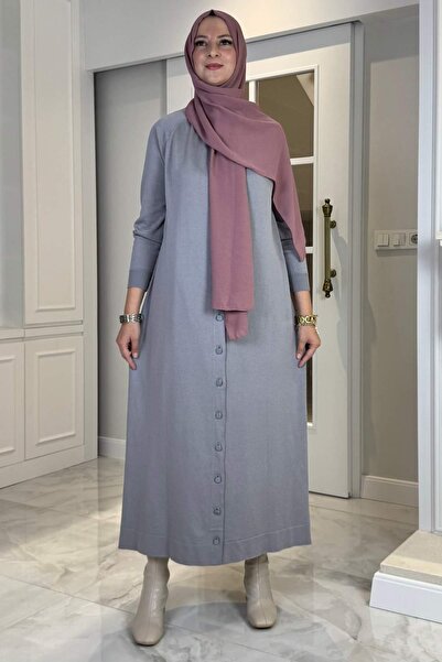 Rabia Şamlı Ferace Knitwear Cardigan Gray