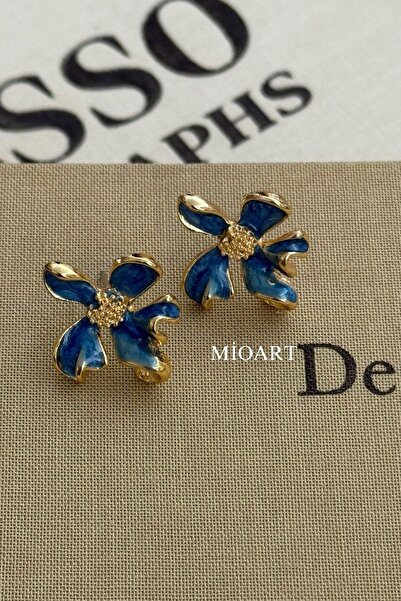 MioArt أقراط نسائية على شكل زهرة مينا