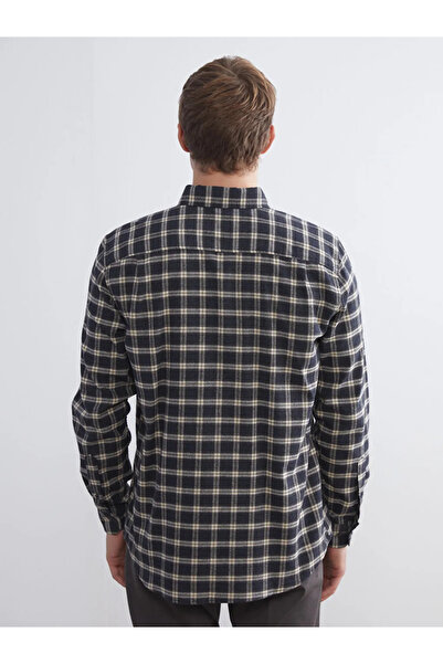 LC Waikiki SOUTHBLUE Antrasit Regular Fit Uzun Kollu Ekose Erkek Oduncu Gömlek