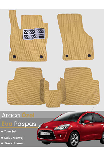 stiloto مجموعة كاملة من حصائر EVA متوافقة مع سيتروين C3 (2009-2016) - مخصصة ل...