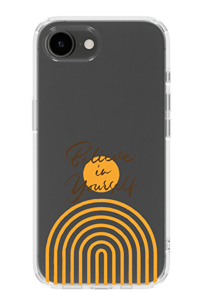 moonset Iphone 16E Uyumlu Believe Tasarımlı Baskılı Şeffaf Telefon Kılıfı