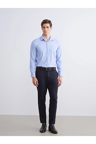 LC Waikiki Lcwaikiki Formal Blue Slim Fit Long Sleeve Gabardine Men's Shirt