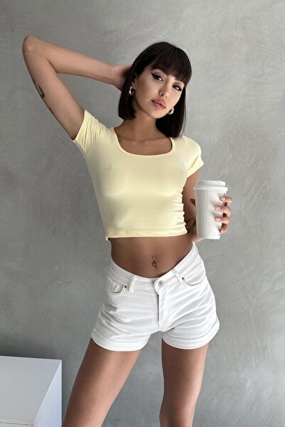 New Now Modal Fabric Oval Collar Half Sleeve Body