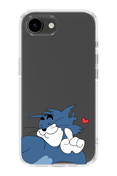 moonset Iphone 16E Uyumlu Tom Tasarımlı Baskılı Şeffaf Telefon Kılıfı