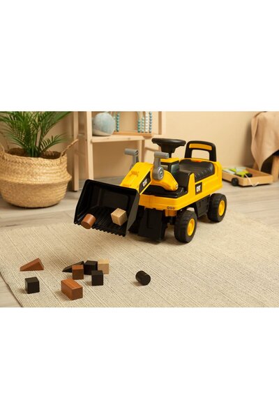 ALBADER سيارة دفع جرافة للأطفال مع ذراع متحرك ومقعد مريح مع مسند ظهر وتخزين مخفي