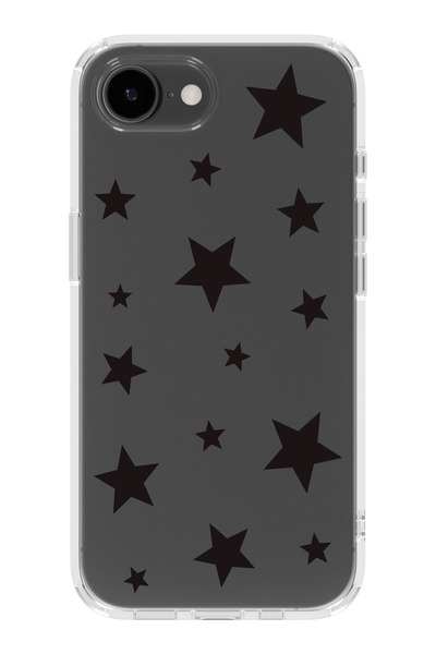 moonset Iphone 16E Uyumlu Yıldızlar Tasarımlı Baskılı Şeffaf Telefon Kılıfı