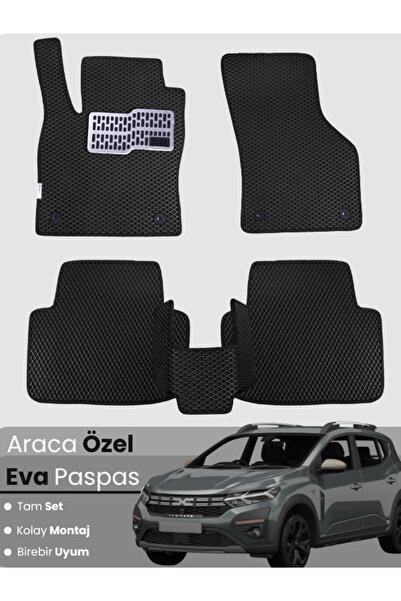 Genel Markalar DACİA SANDERO STEPWAY (2020-2025) Uyumlu EVA Paspas Tam Set–Ar...