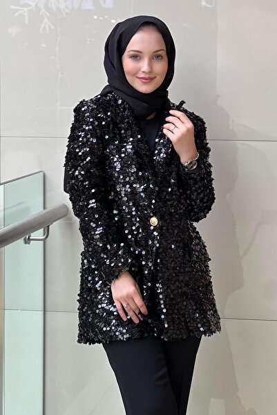 Ghisa Sequin Glitter Embroidered Mesh Jacket