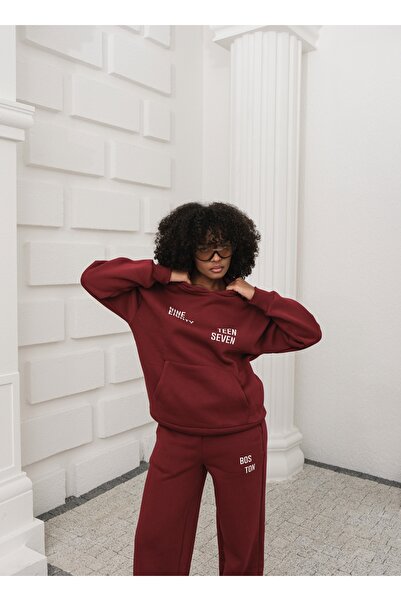 OUZ 3 Thread Hoodie Tracksuit Set Printed