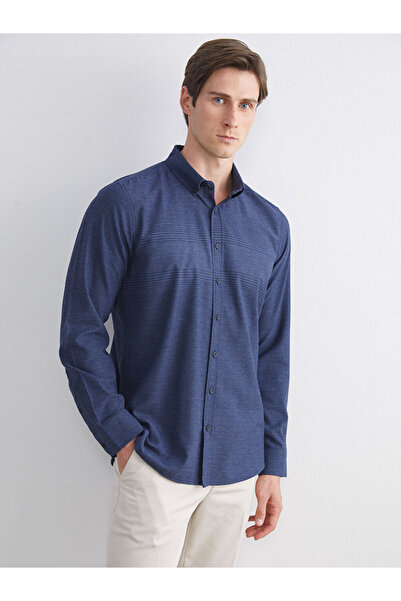 LC Waikiki Λαμπερές επιλογές από το Shining Store |   Ανδρικό μακρυμάνικο ριγέ πουκάμισο με κανονική εφαρμογή