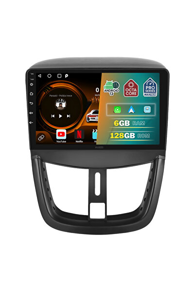 MaxTech Navigatie Peugeot 207 (2009-2013) dedicata, 6 GB Ram 128 GB Rom OctaCore, Carplay & Android auto