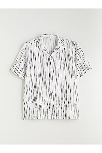 LC Waikiki Cămașă pentru bărbați cu mânecă scurtă, cu guler resort, cu model