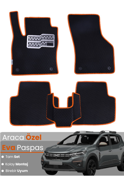 Genel Markalar DACİA SANDERO STEPWAY (2020-2025) Uyumlu EVA Paspas Tam Set–Ar...