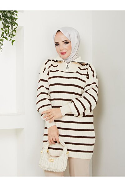 Nergis Neva Butik New Season Striped Knitwear Tunic