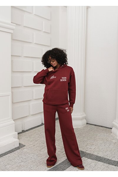 OUZ 3 Thread Hoodie Tracksuit Set Printed
