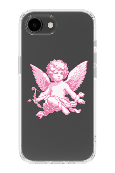 moonset Iphone 16E Uyumlu Melek Tasarımlı Baskılı Şeffaf Telefon Kılıfı