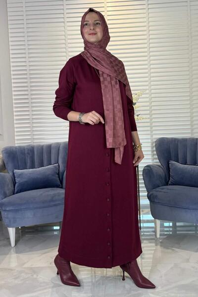 Rabia Şamlı Ferace Knitwear Cardigan Burgundy