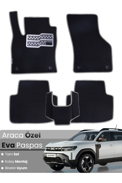 stiloto DACİA DUSTER (2018-2024) Uyumlu EVA Paspas Tam Set–Araca Özel,Su Geçi...