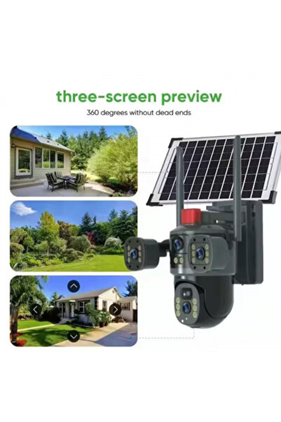 Smartio 4k Solar Camera, 4G Connection, 12MP Ultra HD, 4 Lenses, 10X Zoom, Color Night Vision, 7.5W Panel