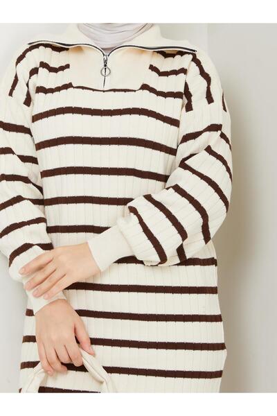 Nergis Neva Butik New Season Striped Knitwear Tunic