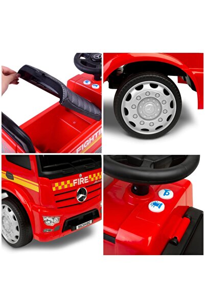 ALBADER Ride-On Truck Car for Kids, Push Ride-On Vehicle with Siren Sounds, Lights, Hidden Storage, Puch Car