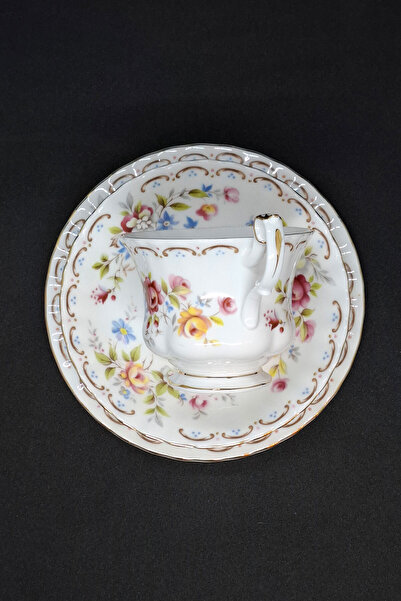 Royal Albert Jubilee Rose Bone China England Antique Tea Cup 3 Pieces 210 ml