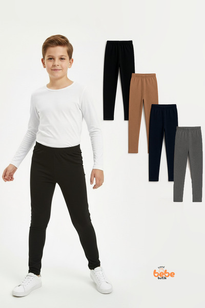 Trend Bebe Butik Colanți elastici pentru băieți, 4 piese, cu interior căptuși...