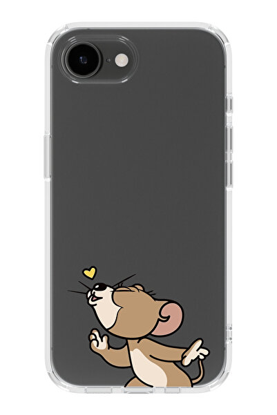 moonset Iphone 16E Uyumlu Jerry Tasarımlı Baskılı Şeffaf Telefon Kılıfı