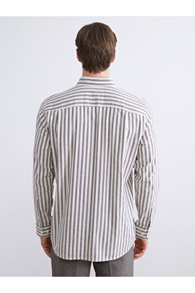LC Waikiki Sparkling Choices from Shining Store | Regular Fit Striped Linen Look Men's Shirt