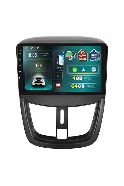 MaxTech Navigatie Peugeot 207 (2009-2013) dedicata, 4 GB Ram 64 GB Rom OctaCore, Carplay & Android auto