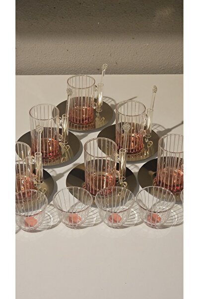 Keopsantique home 18 Pieces Red Tea Set with Spoon