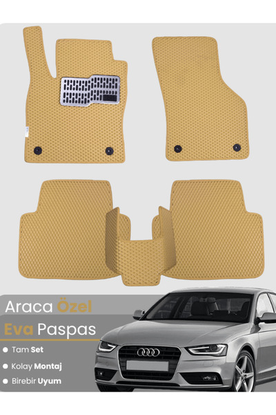 stiloto AUDİ A4 SEDAN (2008-2015) Uyumlu EVA Paspas Tam Set–Araca Özel,Su Geç...