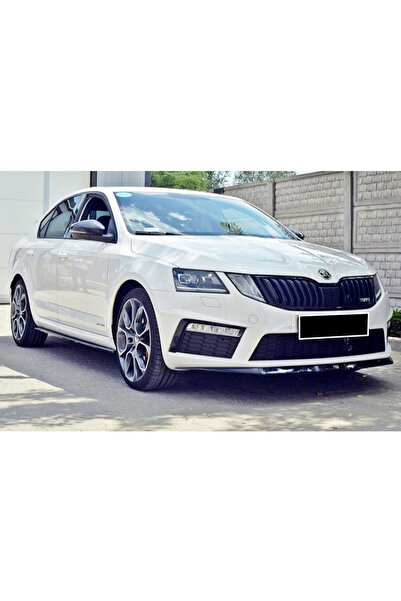 AkmTuning Skoda Octavia Mk3 VRS Ön Lip Parlak Siyah Plastik Ön Ek Karlık 2013 2014 2015 2016 2017