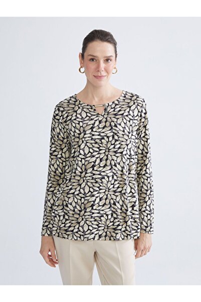 LC Waikiki Lcw Grace Crew Neck Patterned Blouse