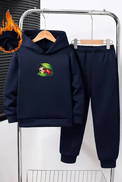VİBES Παιδική φόρμα με κουκούλα – Navy Blue Ladybug Printed Sweat & Jogger