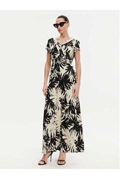 Morgan Γυναικείο Καλοκαιρινό Φόρεμα 251-RAROS Μπεζ, Μαύρο