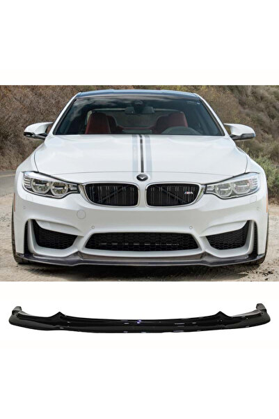 AkmTuning Bmw F32 4 Serisi M4 Vorstainer Ön Lip Parlak Siyah Plastik Ön Ek Ka...