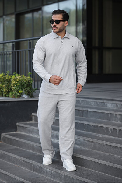 brozzi men Costum din țesătură Selenik pentru bărbați gri