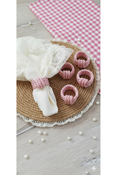 DİGGO Pink Cord Napkin Ring (6 Pieces)
