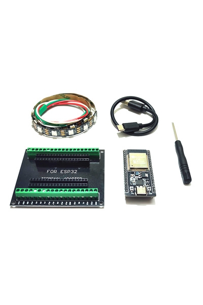 Generic ESP32 Development Board, ESP32 Terminal GPIO Expansion Board, WS2812B RGB led Strip, WLED Controller