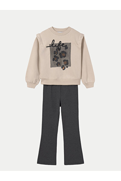 MAYORAL Σετ μπλούζας και κολάν για κορίτσια 7755 Μπεζ, Γκρι