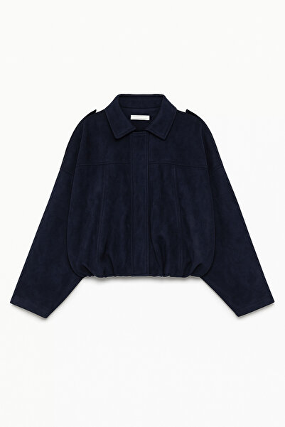 PERADO Бомбер-куртка з замшевим ефектом, темно-синя