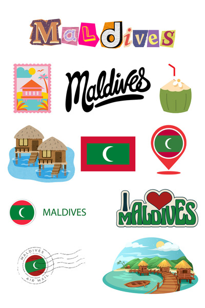 ANSHA CRAFTS Maldivler Sticker Seti Bullet Journal - Ajanda - Planner - Defte...