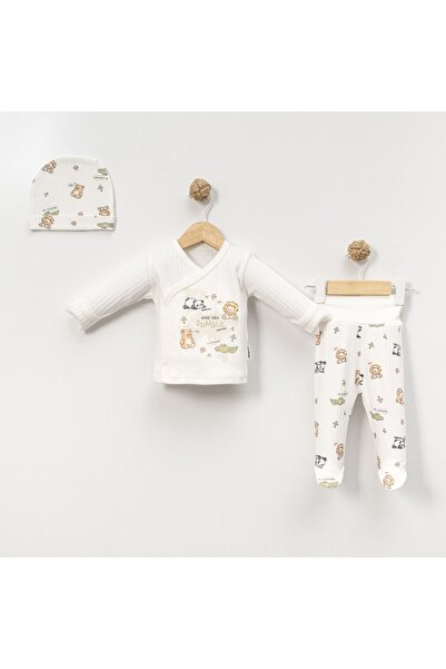 Babycan طقم زيبين مطبوع عليه باندا وأسد على الحمالة